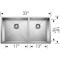 Blanco Quatrus 32-15/16 in. Undermount Double Basin Stainless Steel Kitchen Sink 443054 - alternate 3